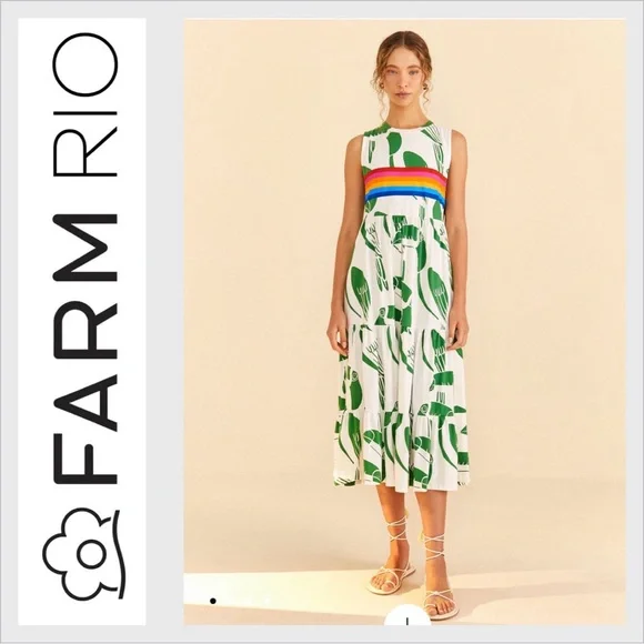 farm rio banana maxi dress Blue Banana Grapes 3d Bodice Sleeveless Maxi Dress